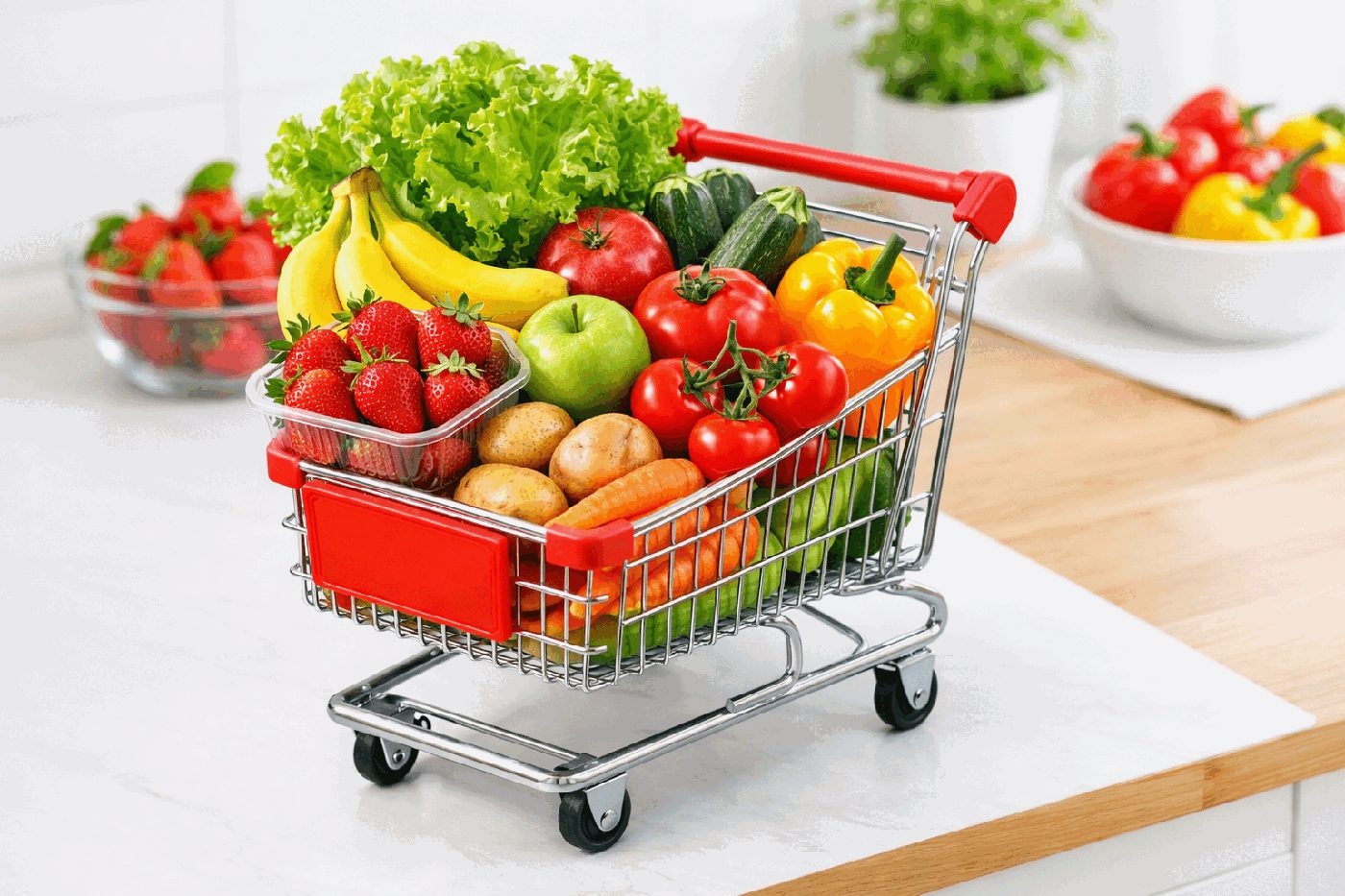 Voziček, ki diši po pomladi: sadje in zelenjava za manj kot 15 €